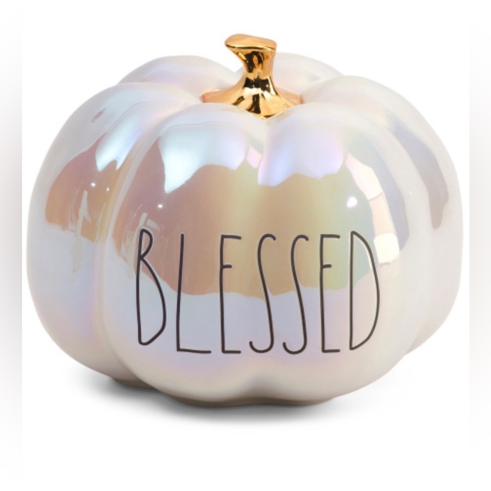 Rae Dunn Iridescent “Blessed” Fall Pumpkin